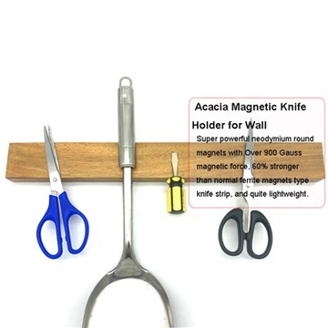 16-Zoll-Magnetmesserhalter aus Akazienholz für die Wand